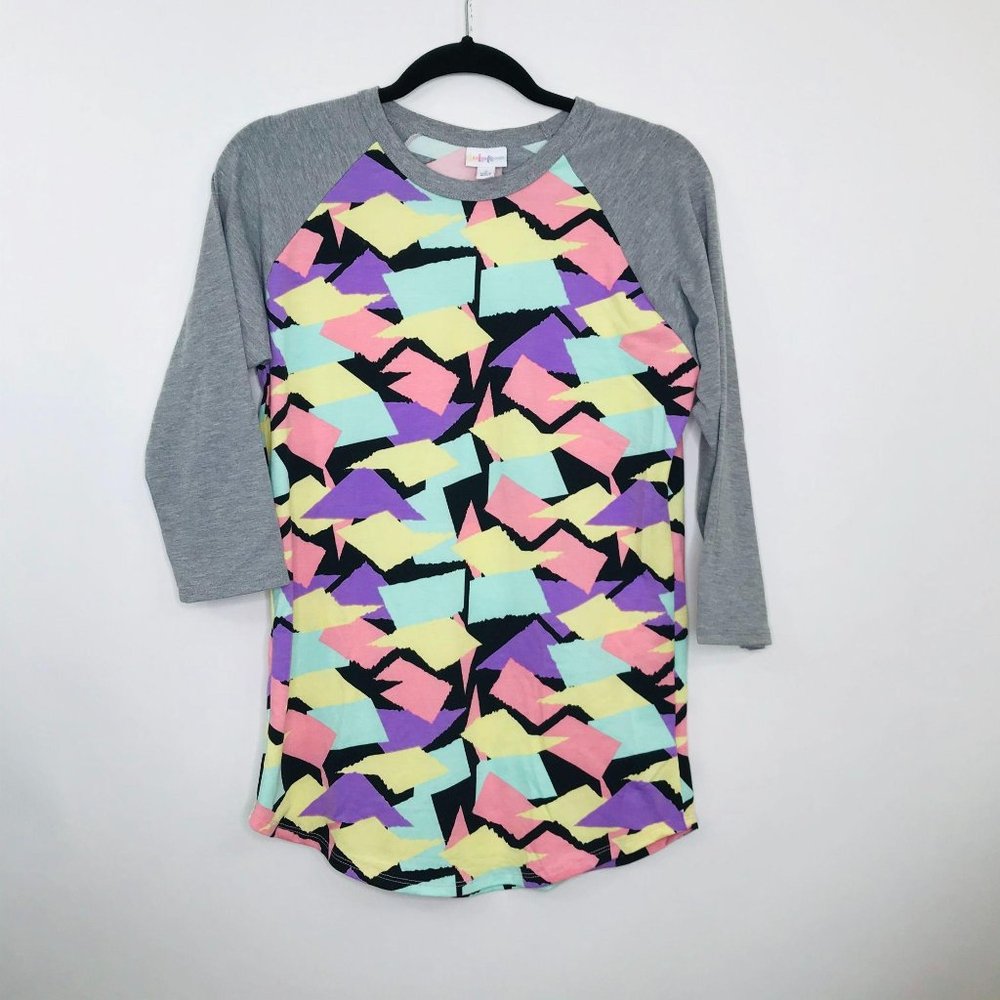 LuLaRoe Randy Raglan T-Shirt Pastel Colorblock